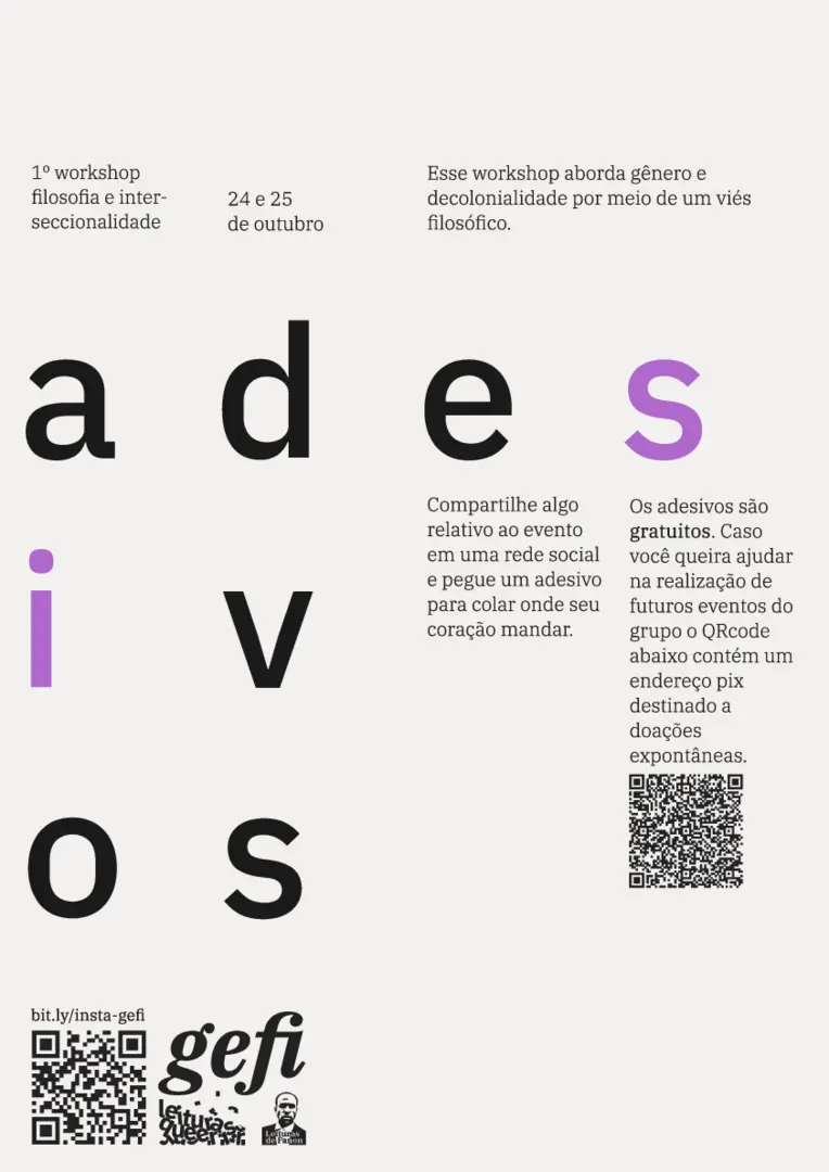 1 workshop filosofia e interseccionalidade adesivos